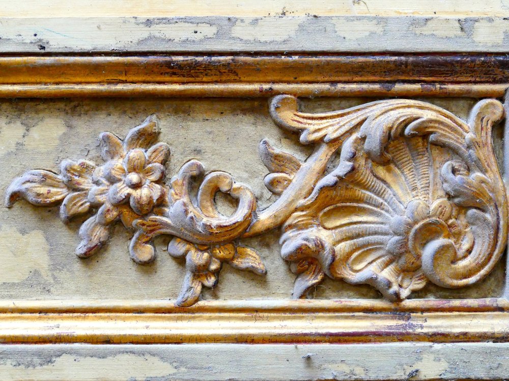 Plasterwork over a door