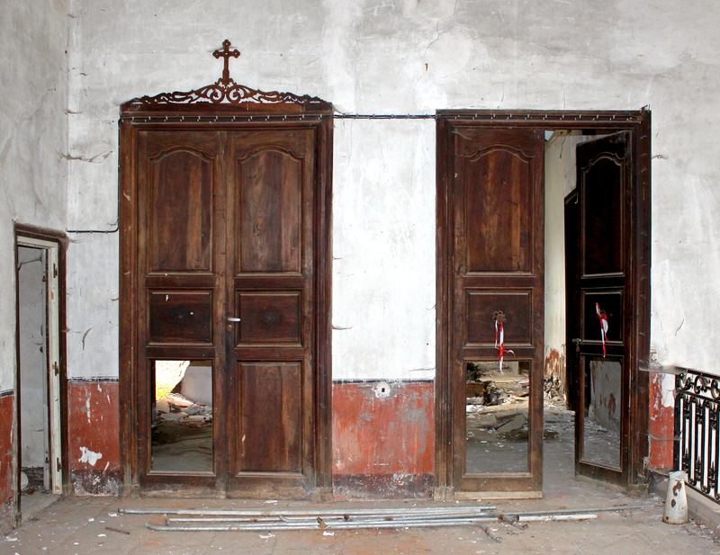 Double doors, as they were found